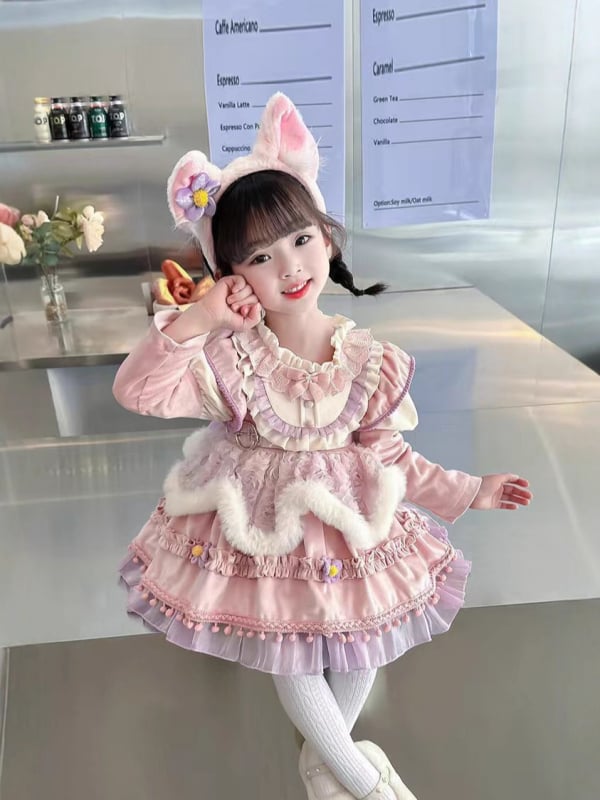 Vaikų princesių su sirenos siluetu, animaciniu raštu, petnešėlių stilius, 3–8 metų amžiaus, pavasaris 2025, pagrindinis audinys 80% acetatas, pamušalas medvilnė