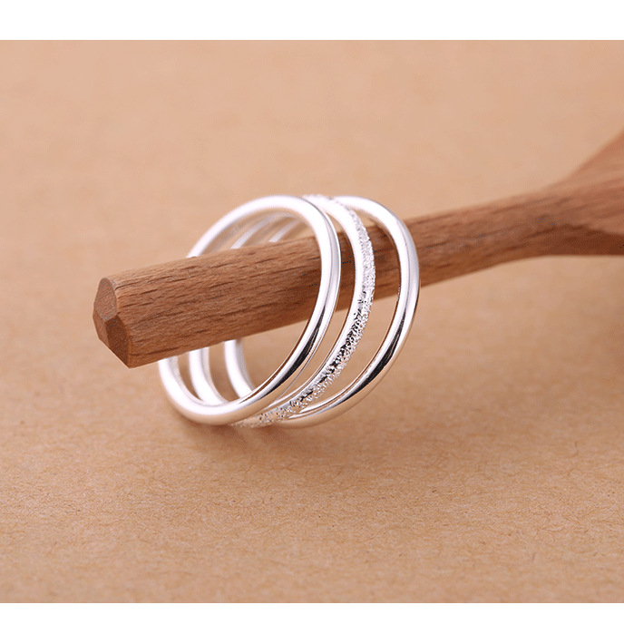 Prsten rep za kažiprst, 99 srebra, geometrijski dizajn, elektropliniranje