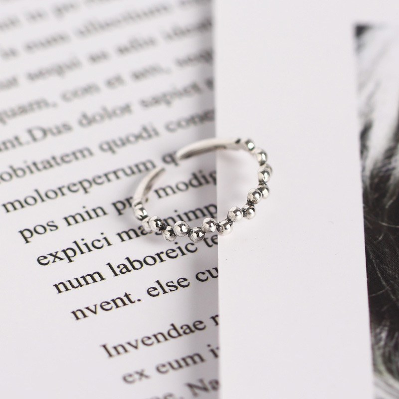 Prsten s nepravilnim malim perlicama, korejski stil, otvoreni spoj, 925 srebro, za žene, vintage