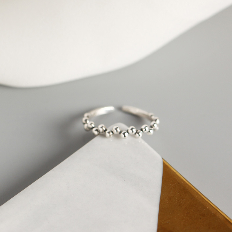 Prsten s nepravilnim malim perlicama, korejski stil, otvoreni spoj, 925 srebro, za žene, vintage