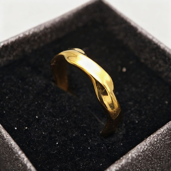 Mobius beskonačni valoviti prsten od titan čelika, unisex, 18K pozlata
