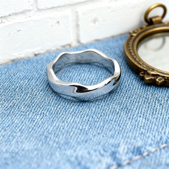 Mobius beskonačni valoviti prsten od titan čelika, unisex, 18K pozlata