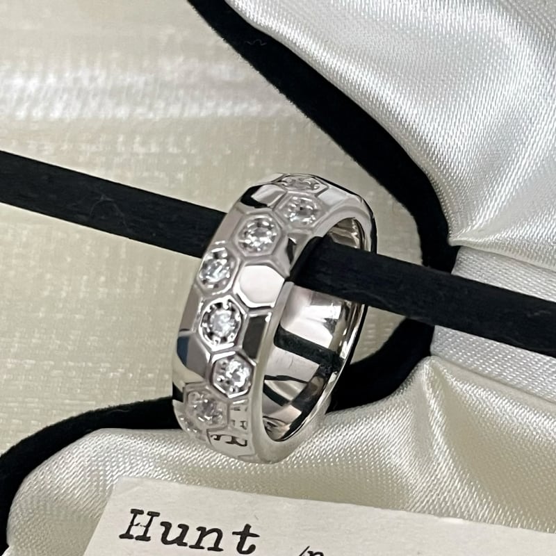 Prsten od 925 srebra, heksagonalni geometrijski dizajn, korejski stil, precizno izrađeno, unisex