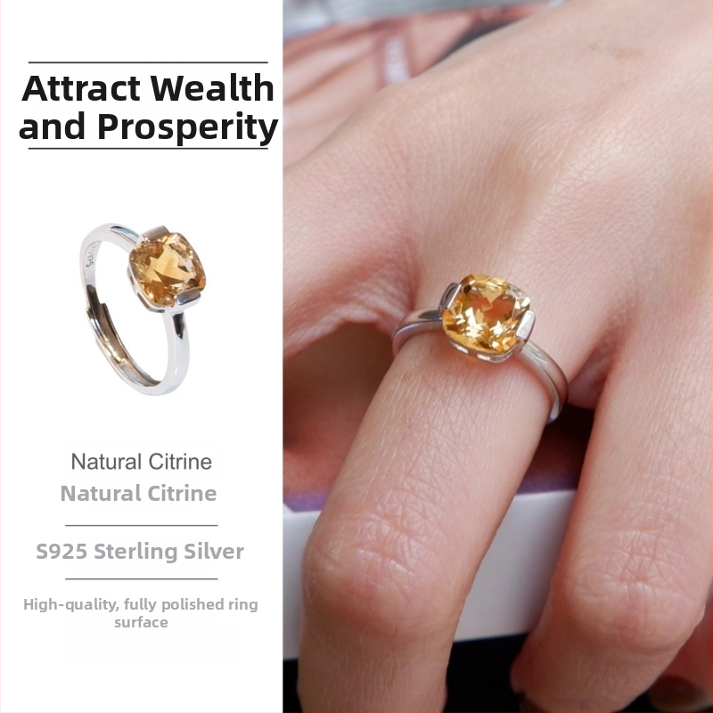 Prsten s geometrijskim kristalom, elektroplatiran metalnim premazom, lagani luksuzni stil, za žene