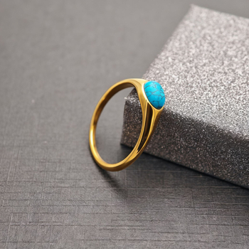 Unisex geometrijski prsten od titan čelika s 18k vakuum zlatnim premazom – elektroplating završetak, lagani luksuzni stil