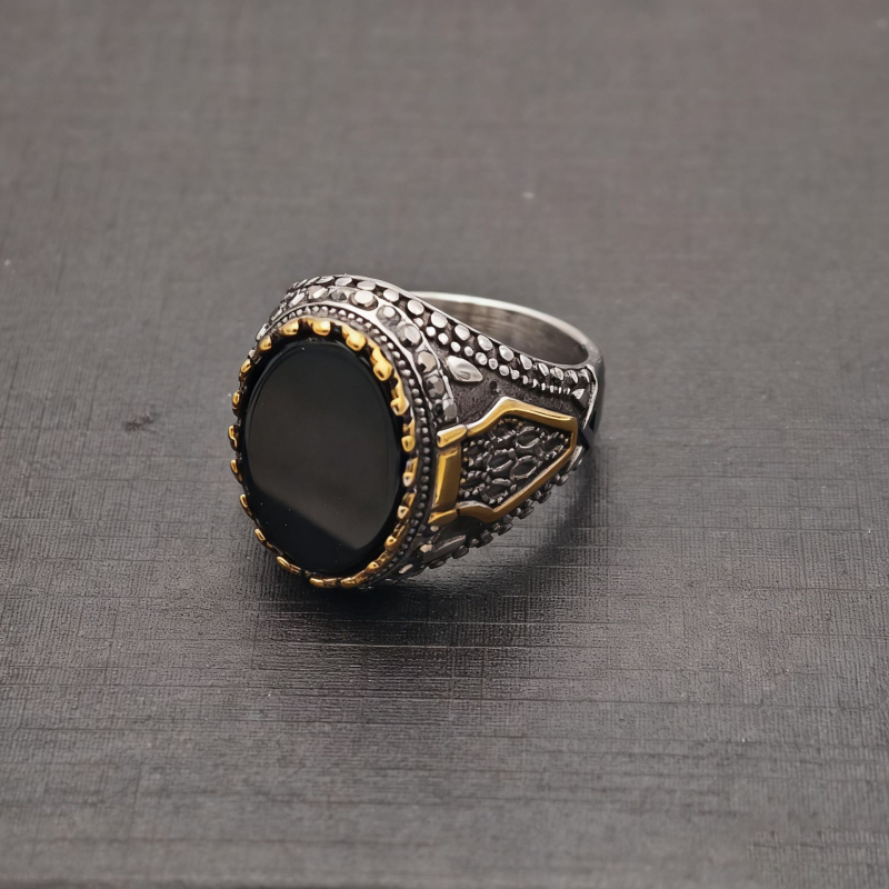 Prsten od titan čelika, vintage unisex, geometrijski oblik, elektroplatiranje, 18K pozlaćen