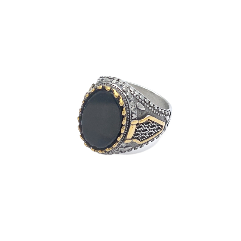 Prsten od titan čelika, vintage unisex, geometrijski oblik, elektroplatiranje, 18K pozlaćen