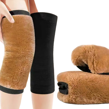 Genunchiere din lână de cămilă pentru toamnă-iarna, căptușite cu fleece, groase, rezistente la vânt pentru ciclism