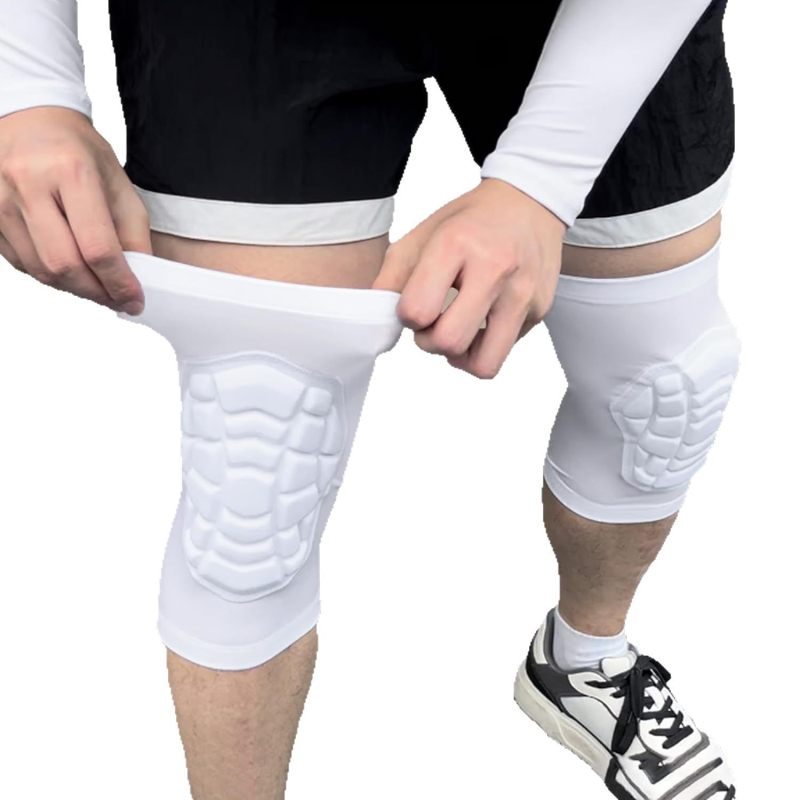 KAIIWIN Košarkaški koljeni štitnici – Spandex, zaštita sa ćelastom strukturom protiv udara, prozračni i odvode znoj, produžene zaštite za noge