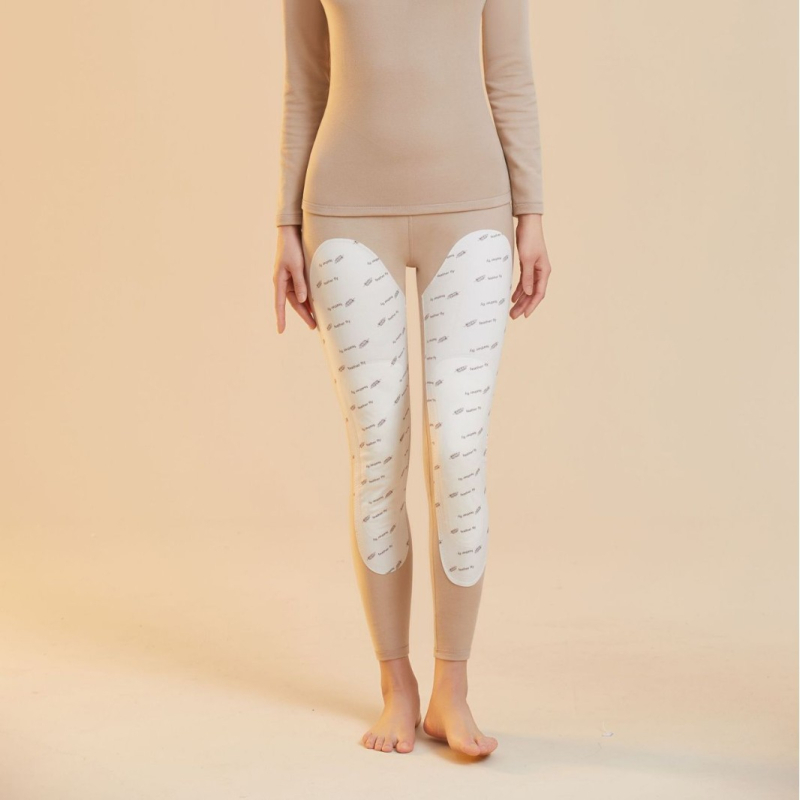 Θερμικά παντελόνια με προστασία γόνατος, υψηλή μέση, βουρτσισμένο ύφασμα, επιπλέον παχύ, υψηλή ελαστικότητα