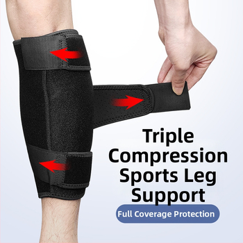 Spandex kvėpuojanti blauzdos apsauga su elastingu Velcro užsegimu, sportinė apsauga apatinės kojos dalies