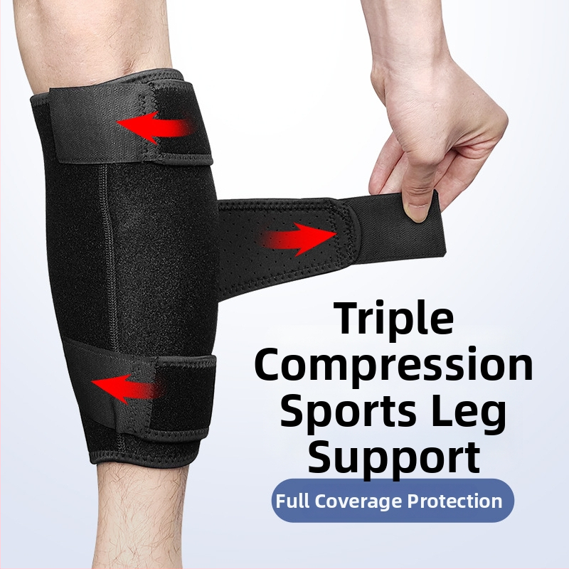 Spandex elpojošs kājas apakšējās daļas aizsargs ar elastīgu Velcro stiprinājumu, sporta aizsardzība