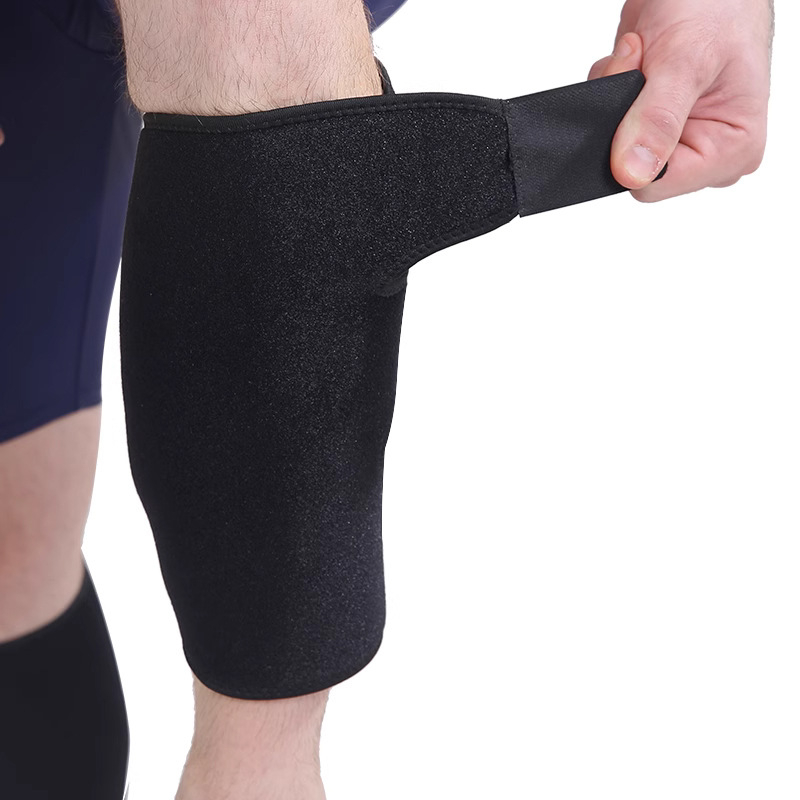 Spandex kvėpuojanti blauzdos apsauga su elastingu Velcro užsegimu, sportinė apsauga apatinės kojos dalies