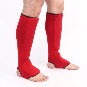 Protecții tricotate pentru gambă pentru Taekwondo și arte marțiale — spumă EVA, material bumbac-EVA, protecție pentru partea inferioară a piciorului