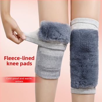 Žieminės kelio sąnarių apsaugos iš dirbtinio triušio kailio, su fleece pamušalu ir stora konstrukcija dviračių sportui, tinka vyrams, moterims ir senjorams