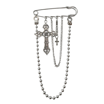 Καρφίτσα με αλυσίδα, Harajuku στυλ χιπ-χοπ (Υλικό: κράμα; Διακόσμηση: δύο στρώσεις, χιπ-χοπ; Επεξεργασία: ηλεκτροπλατίωση; Λειτουργίες: διακόσμηση, ρύθμιση μέσης, δώρο)