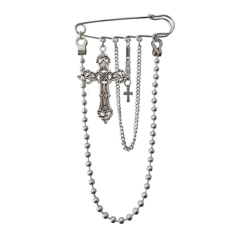 Καρφίτσα με αλυσίδα, Harajuku στυλ χιπ-χοπ (Υλικό: κράμα; Διακόσμηση: δύο στρώσεις, χιπ-χοπ; Επεξεργασία: ηλεκτροπλατίωση; Λειτουργίες: διακόσμηση, ρύθμιση μέσης, δώρο)