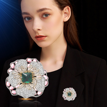 Καρφίτσα από οικολογικό χαλκό σε σχήμα λουλουδιού με διαμαντοκοπτη επεξεργασία, κομψός γυναικείος αξεσουάρ για δώρο και ανάμνηση, χειμερινή συλλογή 2025