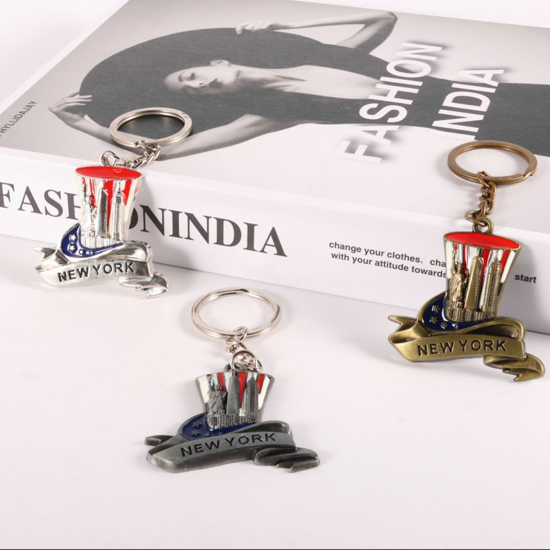 Μπρελόκ με το Άγαλμα της Ελευθερίας, μεταλλικό από ψευδάργυρο, προσωποποιημένος κρεμαστός σχεδιασμός, για κλειδιά αυτοκινήτου