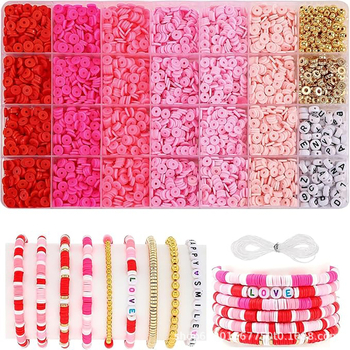 Set DIY pentru bijuterii — lut moale, 24-grid, împletire manuală, mărgele rotunde, primăvara 2025