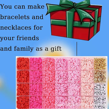 Set DIY pentru bijuterii — lut moale, 24-grid, împletire manuală, mărgele rotunde, primăvara 2025