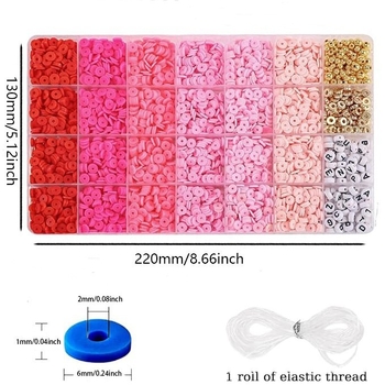 Set DIY pentru bijuterii — lut moale, 24-grid, împletire manuală, mărgele rotunde, primăvara 2025