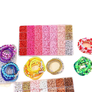 Set DIY pentru bijuterii — lut moale, 24-grid, împletire manuală, mărgele rotunde, primăvara 2025