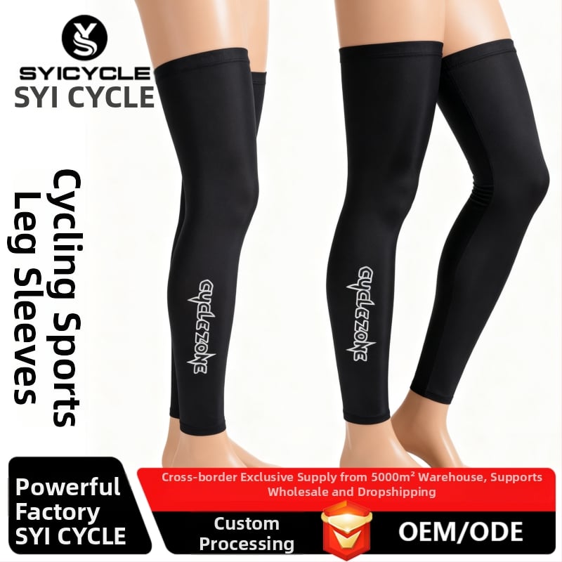 Velosipēdu kāju siltinātāji - gari, augsta elastība, poliestera un elastāna maisījums, noliktavā, autorizēta privātā zīmola Cycle Zone
