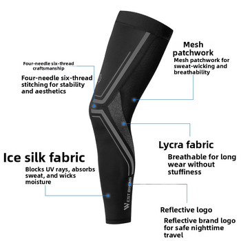 WEST BIKING Vasaras ledus zīda kāju aizsargi velobraukšanai, ātri žūst (Materiāls: Ice Silk Lycra; Zīmols: WEST BIKING; Bērniem: Jā; Produktu kategorija: Kāju aizsargs / aukla ar siksnu)