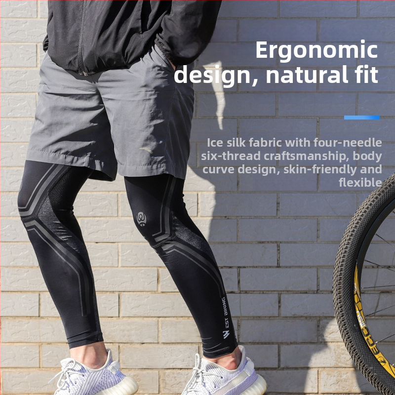 WEST BIKING Vasaras ledus zīda kāju aizsargi velobraukšanai, ātri žūst (Materiāls: Ice Silk Lycra; Zīmols: WEST BIKING; Bērniem: Jā; Produktu kategorija: Kāju aizsargs / aukla ar siksnu)