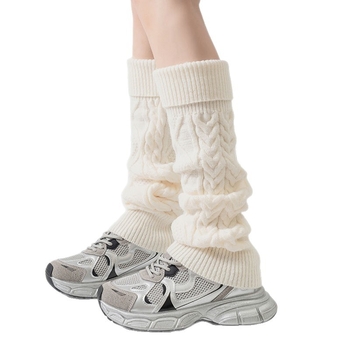 Rombveida adīti kāju sildītāji rudens-ziemai – garās potīšu zeķes ar rombu rakstu, saglabā siltumu, poliestera šķiedra, moderns pilsētas stils