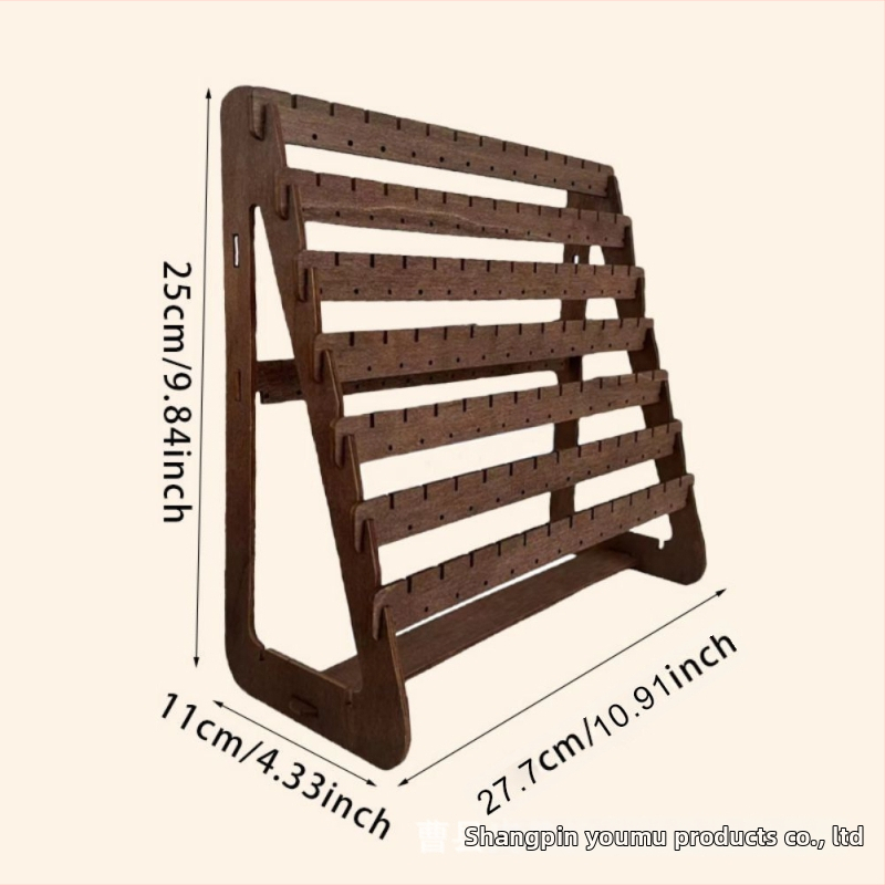 Drevený stojan na šperky pre stolné zobrazenie, moderný minimalistický štýl, sedem úrovní.