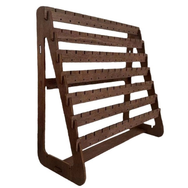 Koka rotaslietu displeja statīvs, galda 5 līmeņu auskaru statīvs, moderns vienkāršs stils