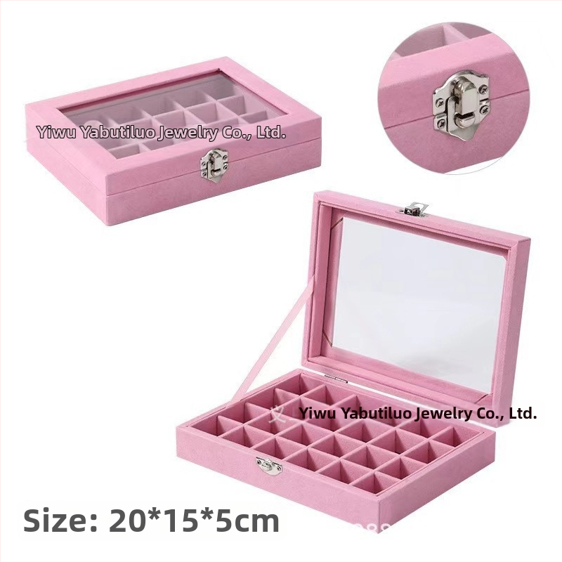 Koka juvelierizstrādājumu kastīte ar putekļu aizsardzību un oksidācijas aizsardzību, galda uzstādīšana, vienkāršs un mūsdienīgs stils, ar vienu slāni