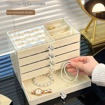 5 kārtu rotaslietu uzglabāšanas kārba, uz galda, putekļu un mitruma izturība, korejiešu dizains, materiāls 27161