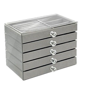 5 kārtu rotaslietu uzglabāšanas kārba, uz galda, putekļu un mitruma izturība, korejiešu dizains, materiāls 27161