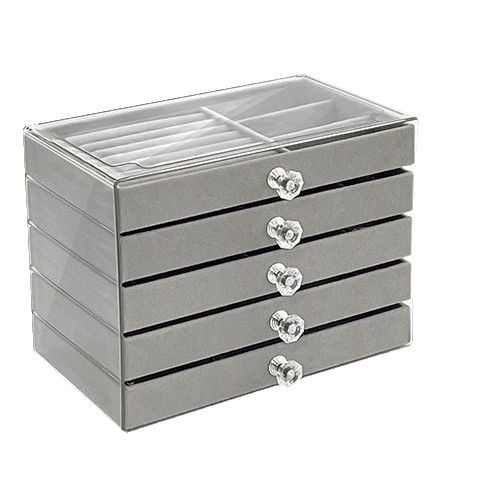 5 kārtu rotaslietu uzglabāšanas kārba, uz galda, putekļu un mitruma izturība, korejiešu dizains, materiāls 27161