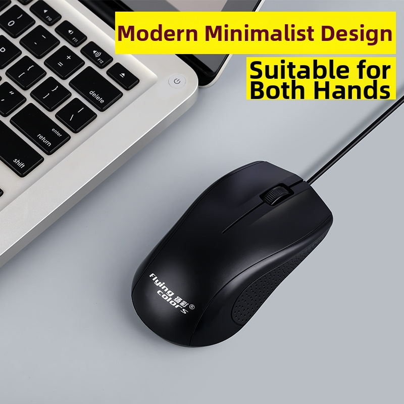Optický USB káblový myš, ergonomický dizajn, 1000dpi, 2 tlačidlá, kompatibilný s desktopom a notebookom