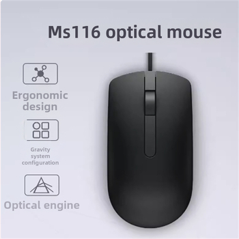 MS116 USB káblová myš, 1600 DPI, 3 tlačidlá, 1,8 m kábel