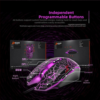 Daryo L.M125 laidinė žaidimų pelė - 7 mygtukai, 4000 DPI optinis jutiklis, ergonomiškas dizainas, USB
