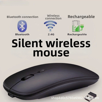 Boboro bezdrôtová optická myš s Bluetooth, 1000dpi, 2 tlačidlá, ergonický dizajn, 2,4 GHz bezdrôté pripojenie, kompatibilná s notebookom