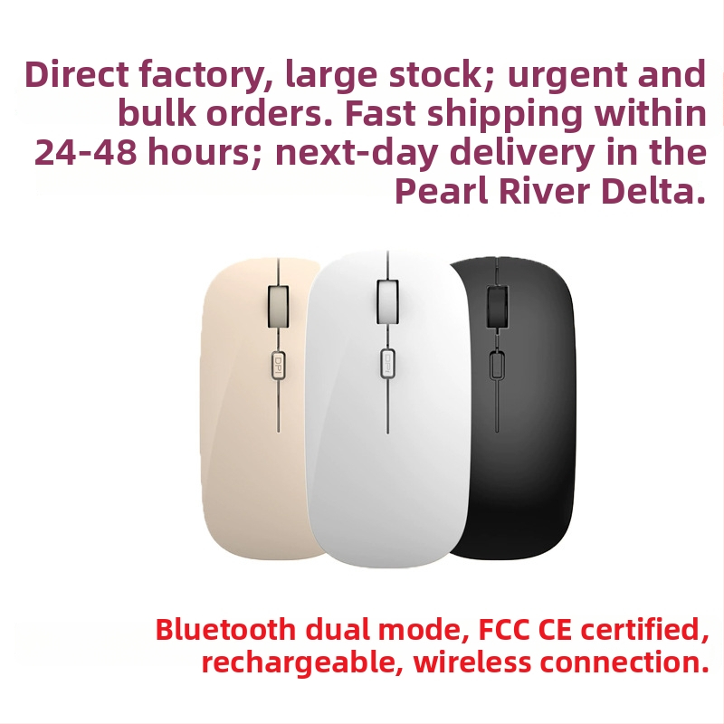Boboro bezdrôtová optická myš s Bluetooth, 1000dpi, 2 tlačidlá, ergonický dizajn, 2,4 GHz bezdrôté pripojenie, kompatibilná s notebookom
