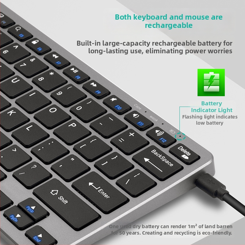 Set tastatură și mouse wireless – mod dual, Bluetooth, 78 taste, DPI 1600, Model K933-BT