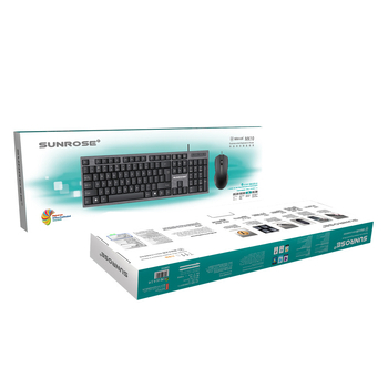 MK10 Drôtová USB súprava myš a klávesnice, tichý dizajn, optická myš, DPI na päť úrovní, štvorcestné koliesko, ergonomický dizajn