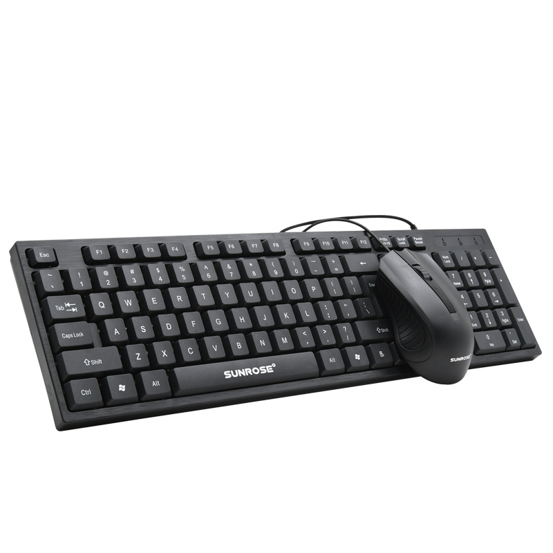 MK10 Drôtová USB súprava myš a klávesnice, tichý dizajn, optická myš, DPI na päť úrovní, štvorcestné koliesko, ergonomický dizajn