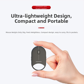 Cap5 Capacmouse Prenosná mini tichá trojmódová bezdrôtová myš pre telefón, notebook a tablet – ergonomická, sivá, 4000 DPI