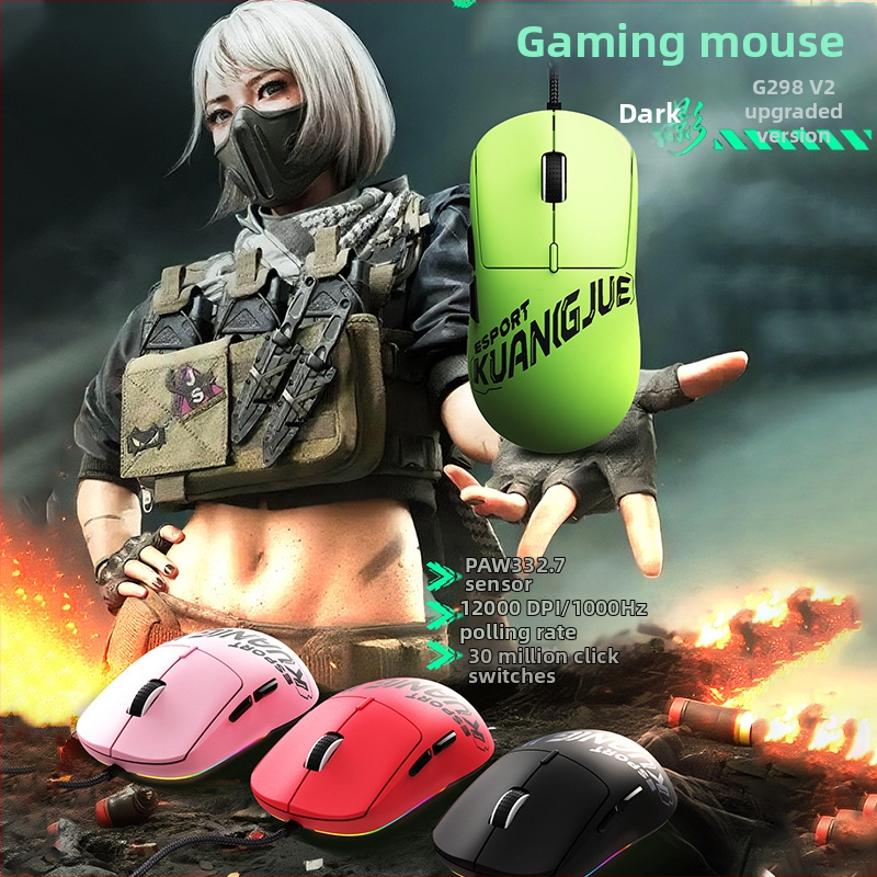 Herná myš s optickým senzorom 7200 DPI, 6 programovateľných tlačidiel, USB káblové pripojenie, ergonický dizajn, kábel 1,8 m