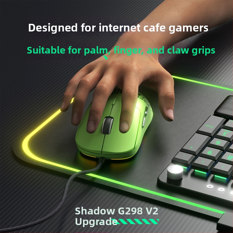Herná myš s optickým senzorom 7200 DPI, 6 programovateľných tlačidiel, USB káblové pripojenie, ergonický dizajn, kábel 1,8 m