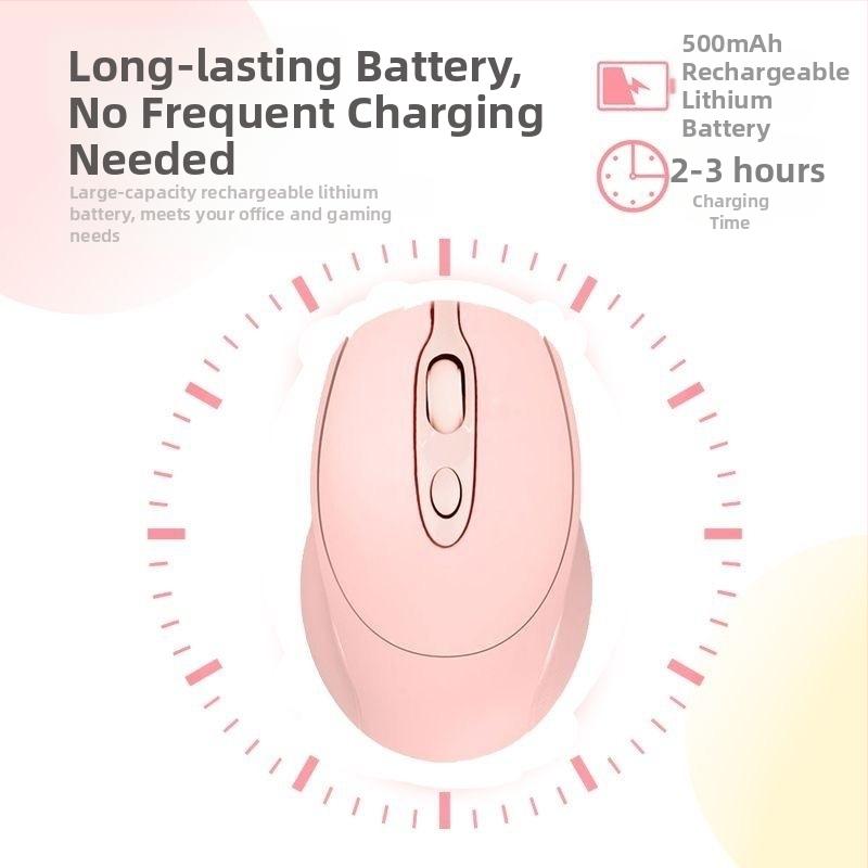 Ασύρματο ποντίκι 2.4G/Bluetooth, διπλής λειτουργίας, αθόρυβο, οπτικός αισθητήρας 800-1600dpi, επαναφορτιζόμενο, Plug-and-Play