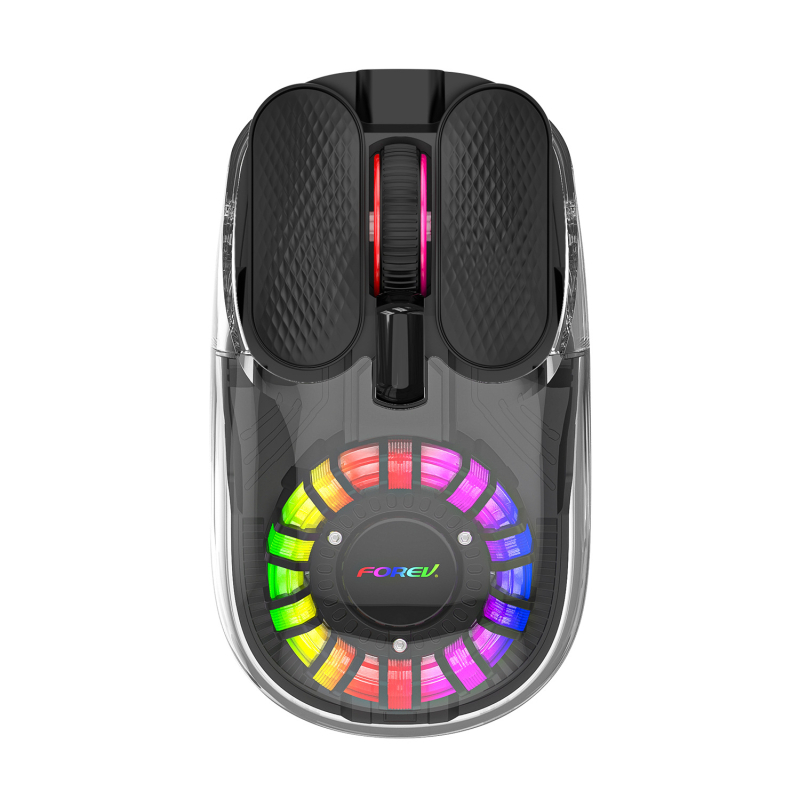 Optička miška s dvostrukim režimom Bluetooth i bežičnim 2,4 GHz, RGB osvjetljenje, ergonomski dizajn, 1600 DPI, punjenje USB-C